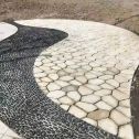 镇江 黄金麻冰裂纹地铺石工地铺装案例
