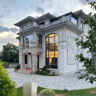 镇江 白麻花岗岩私人别墅干挂石材豪华定制