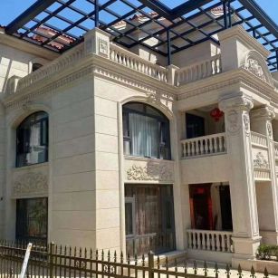 镇江 黄金麻花岗岩荔枝面别墅外墙干挂