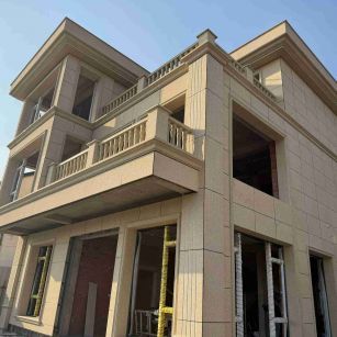 镇江 黄金麻花岗岩石材荔枝面外墙干挂效果展示