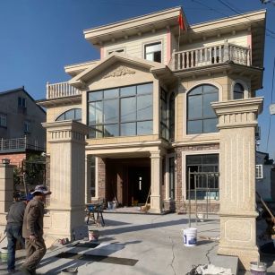 镇江 黄金麻花岗岩荔枝面别墅外墙干挂私家专属