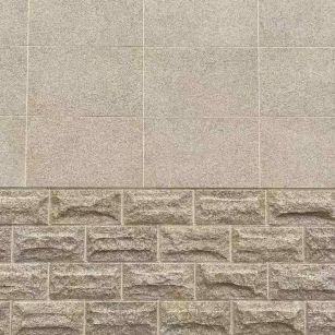 镇江 黄金麻自然面蘑菇石配荔枝面干挂