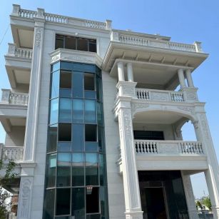 镇江 白麻花岗岩别墅外墙干挂效果展示