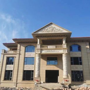 镇江 黄金麻花岗岩别墅外墙干挂