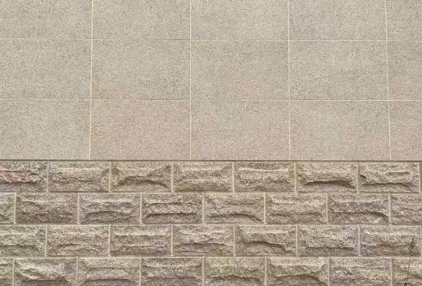 镇江 黄金麻自然面蘑菇石配荔枝面干挂