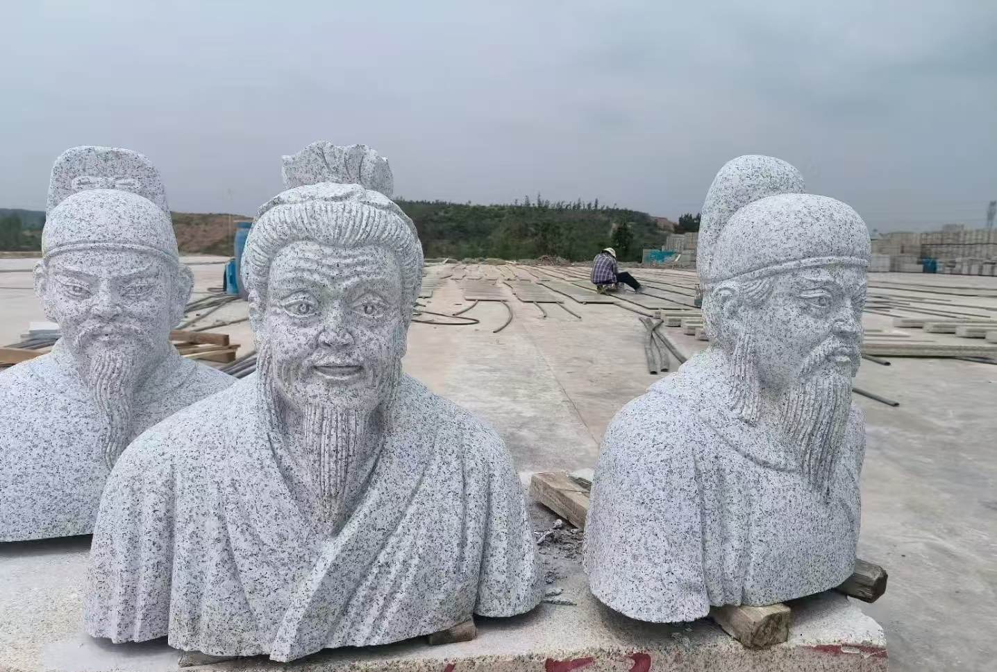 镇江 白麻花岗岩石材人物立体雕刻