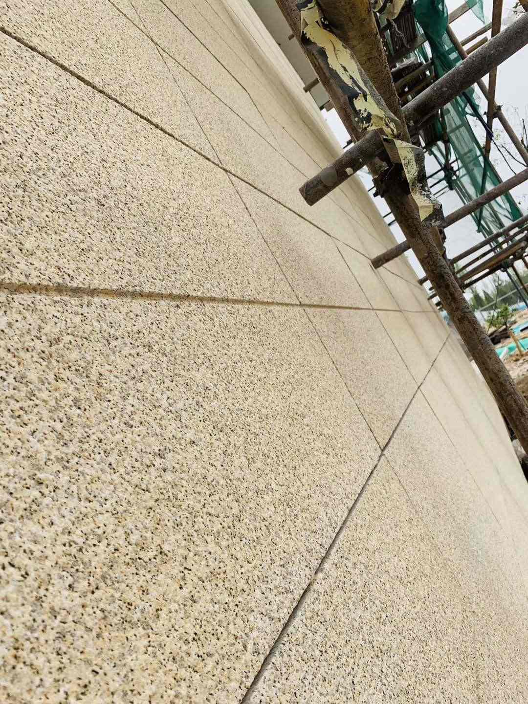 镇江 黄金麻花岗岩荔枝面外墙干挂石材效果示例