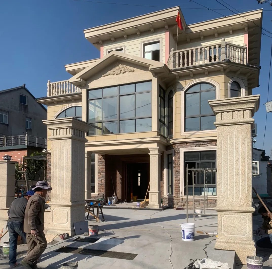 镇江 黄金麻花岗岩荔枝面别墅外墙干挂私家专属