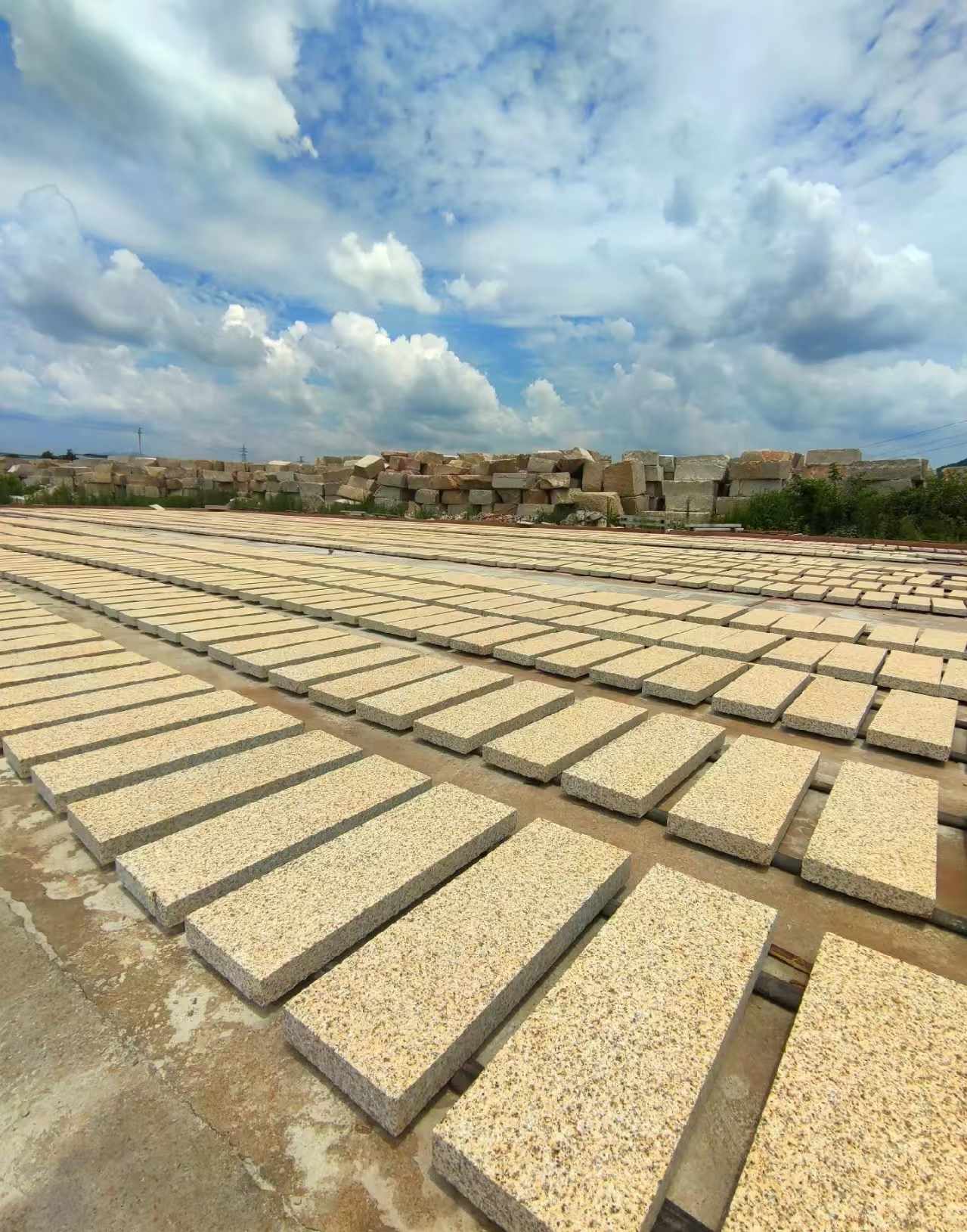 镇江 黄金麻荔枝面花岗岩石材地铺石防护中