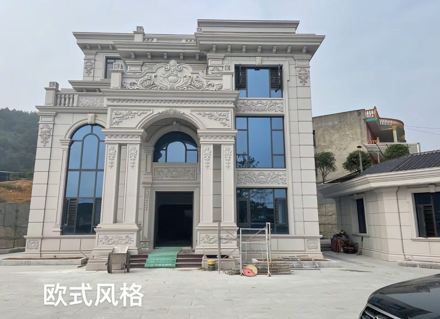 镇江 白麻花岗岩别墅外墙干挂